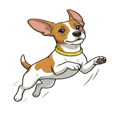 Super Elly - A hyperactive Jack Russell with a yellow collar